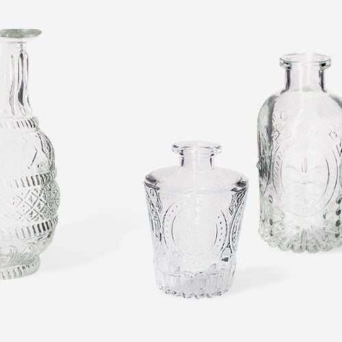 復古浮雕玻璃花瓶 - 圖騰
