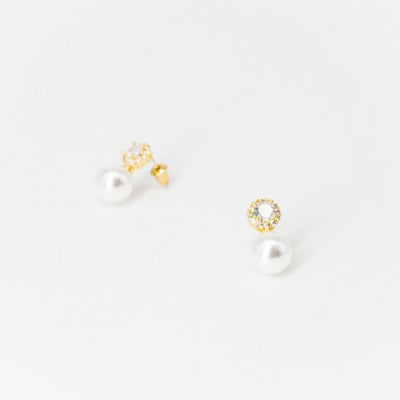 925法式浪漫鑽石珍珠耳環