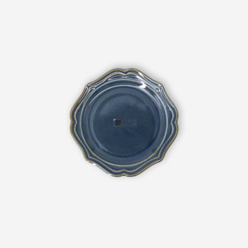 Vanves｜浮雕圓形中皿 - 海軍藍 日本美濃燒(12cm)